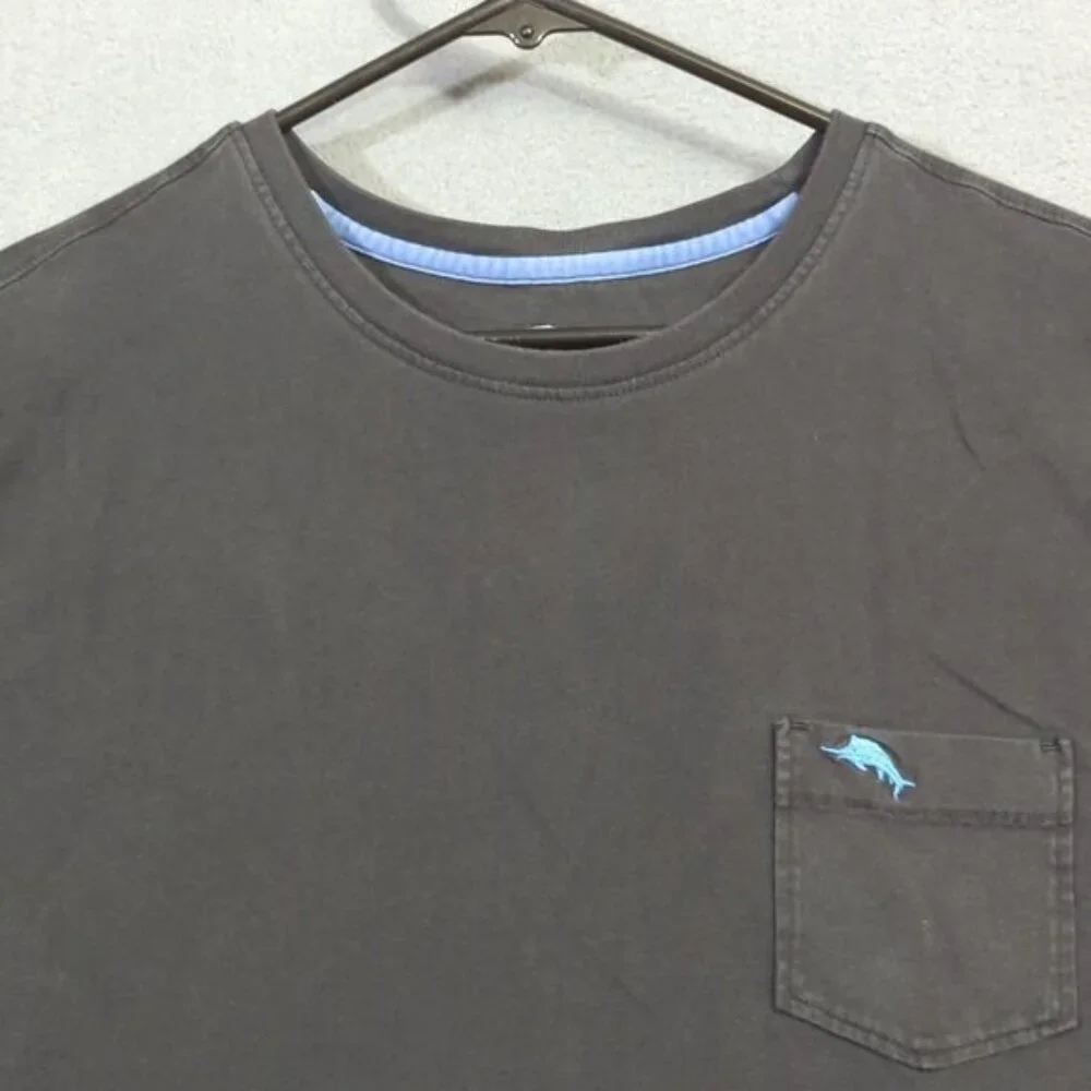Tommy Bahama T-Shirt Men's L Black Pima Cotton  Short Sleeve Pocket Tee - Picture 3 of 9